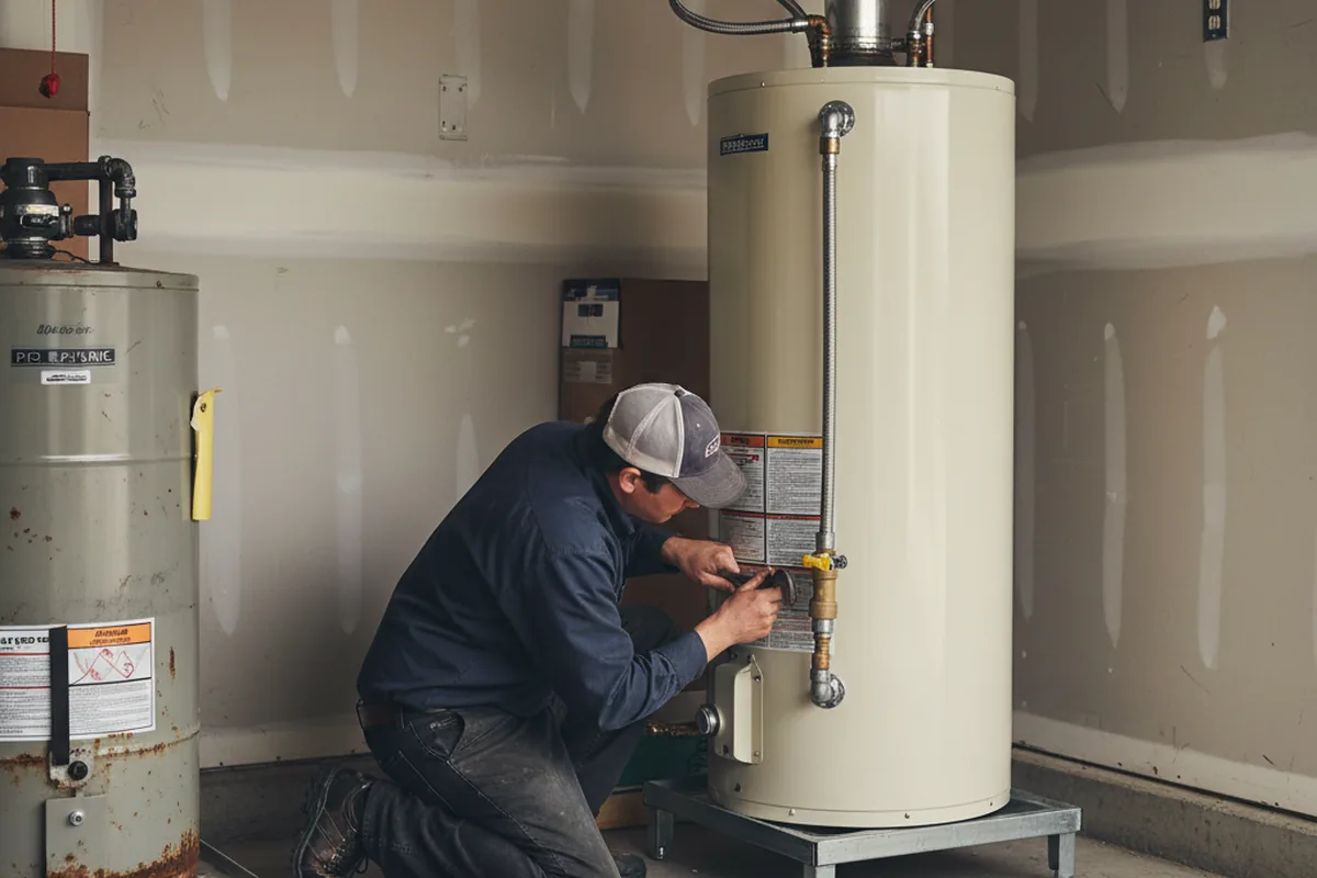 Water heater and shutoff valve replacement in Oakham